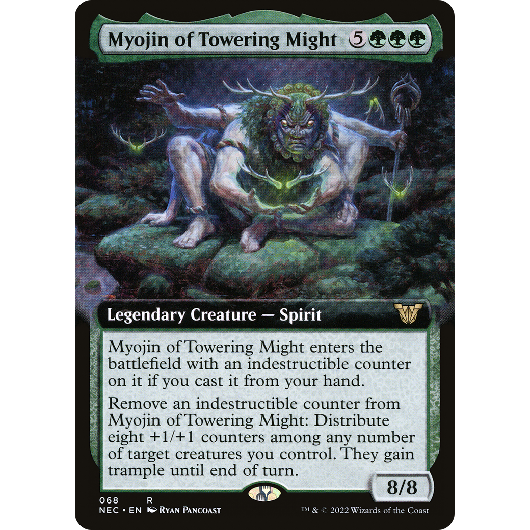 Myojin of Towering Might (Extended Art) (NEC-068) - Neon Dynasty Commander: (Extended Art)
