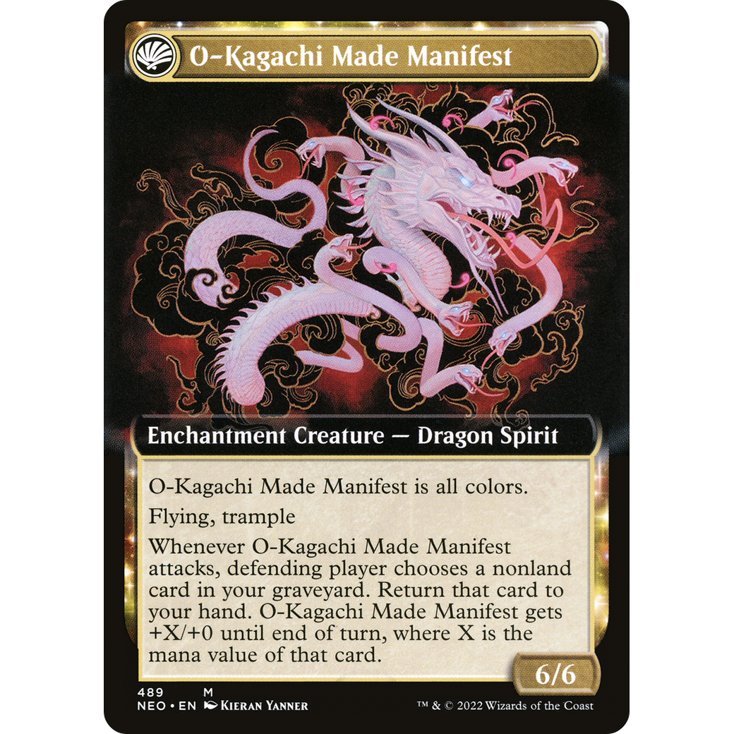The Kami War // O-Kagachi Made Manifest (NEO-489) - Kamigawa: Neon Dynasty: (Extended Art, fandfc, enchantment)
