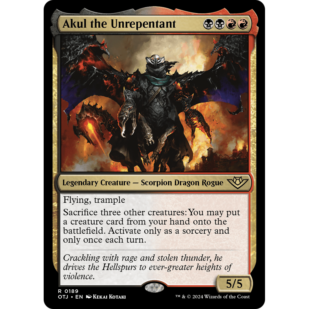 Akul the Unrepentant (OTJ-189) - Outlaws of Thunder Junction Foil