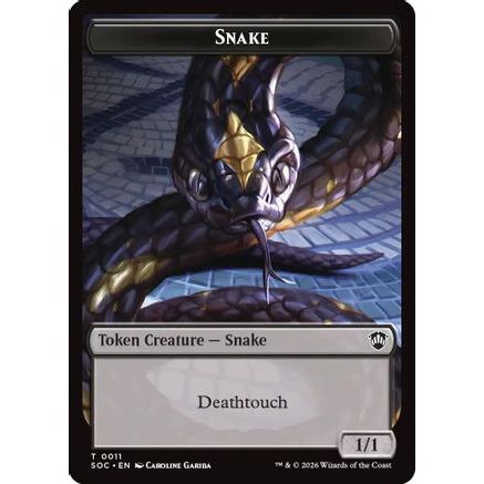 Snake // Zombie Double-Sided Token (SOC-11 // 12) - Commander: Secrets of Strixhaven