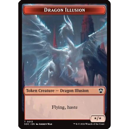 Dragon Illusion // Elemental (0002) Double-Sided Token (SOC-13 // 2) - Commander: Secrets of Strixhaven