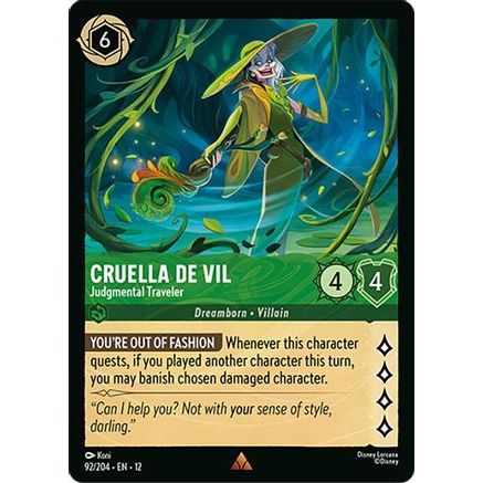 Cruella De Vil - Judgmental Traveler (92/204) - Wilds Unknown Cold Foil