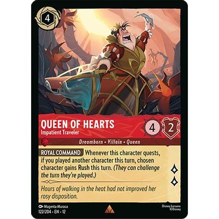 Queen of Hearts - Impatient Traveler (122/204) - Wilds Unknown Cold Foil