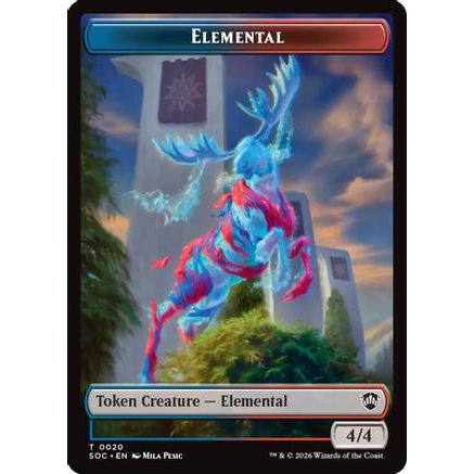 Elemental (0020) // Food Double-Sided Token (SOC-20 // 27) - Commander: Secrets of Strixhaven Foil