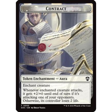 Contract // Pegasus Double-Sided Token (SOC-3 // 5) - Commander: Secrets of Strixhaven Foil