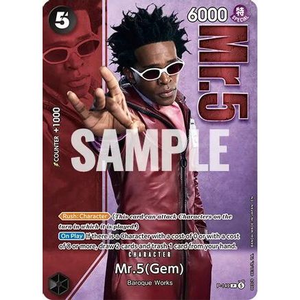 Mr.5 (Gem) - P-149 (Premium Card Collection -Live Action Edition Vol.2 Baroque Works-) (P-149) - One Piece Promotion Cards Foil