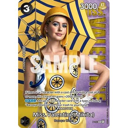 Miss.Valentine (Mikita) - P-147 (Premium Card Collection -Live Action Edition Vol.2 Baroque Works-) (P-147) - One Piece Promotion Cards Foil