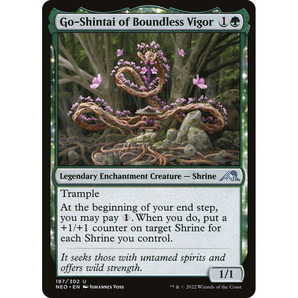 Go-Shintai of Boundless Vigor (NEO-187) - Kamigawa: Neon Dynasty: (enchantment) Foil