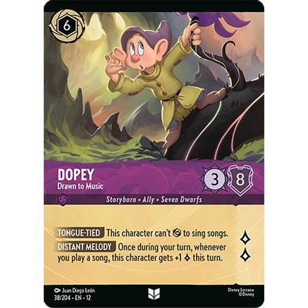Dopey - Drawn to Music (Foil) (38/204) - Wilds Unknown Cold Foil