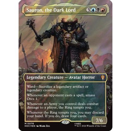 Sauron, the Dark Lord (Borderless) (Surge Foil) (HOC-076) - The Hobbit Foil