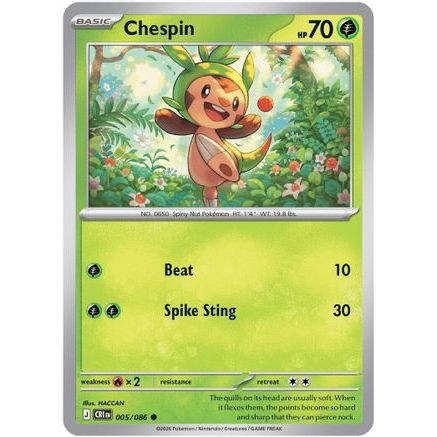 Chespin - 005/086 5 - ME04 Chaos Rising Reverse Holofoil