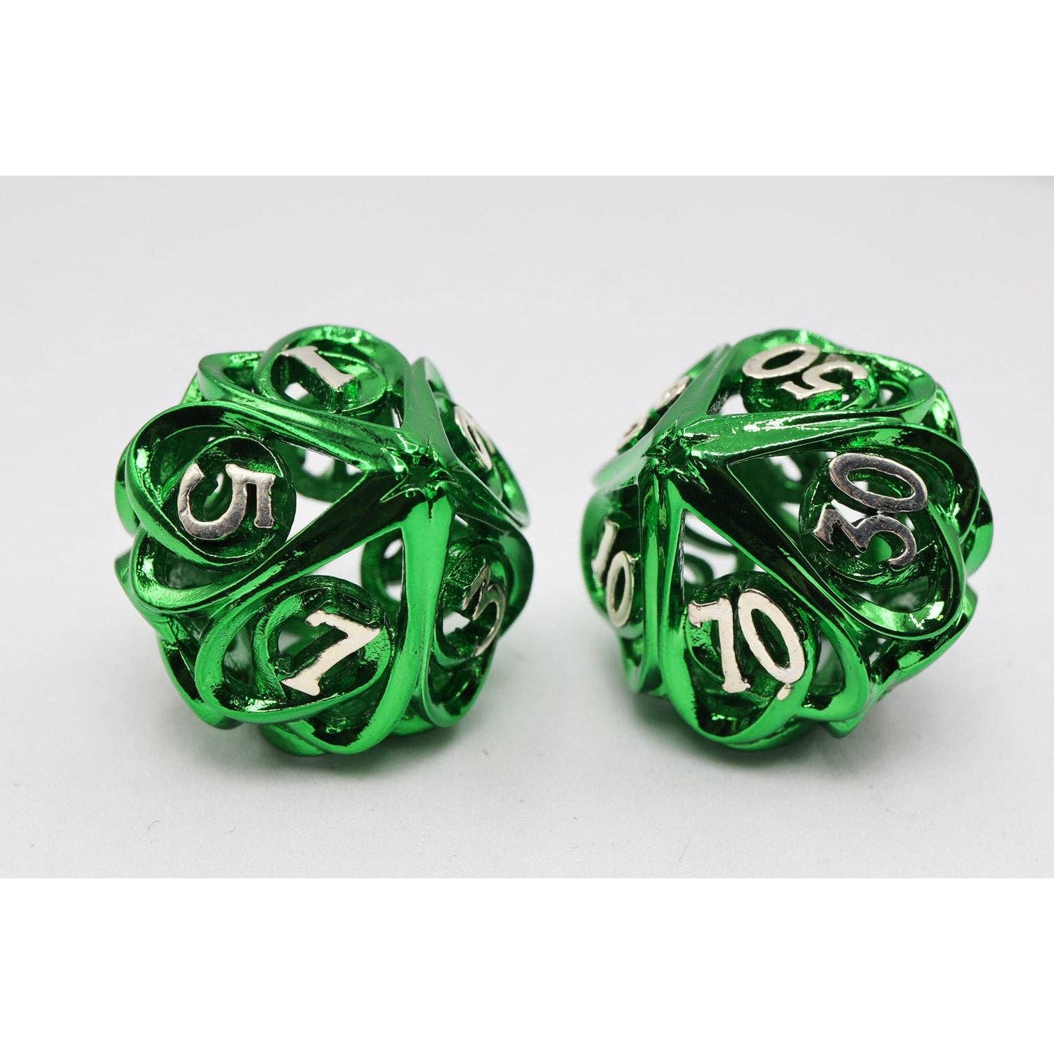 Hollow Hearts: Green - Metal RPG Dice Set