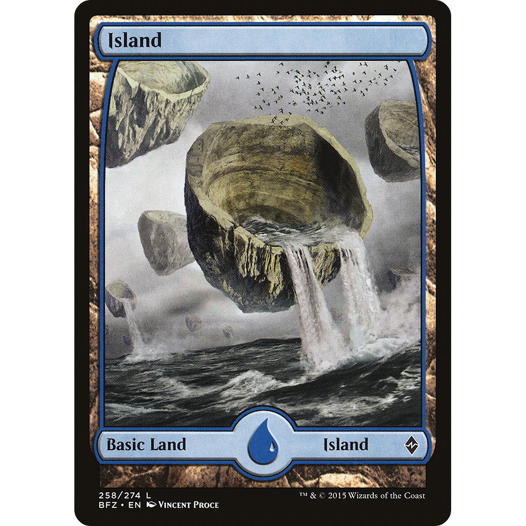 Island (258) - Full Art (BFZ-258) - Battle for Zendikar Foil