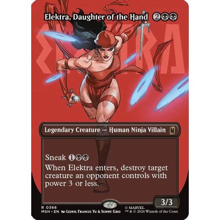 Elektra, Daughter of the Hand (Borderless) (366) (MSH-366) - Marvel Super Heroes Foil