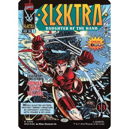 Elektra, Daughter of the Hand (Borderless) (395) (MSH-395) - Marvel Super Heroes Foil