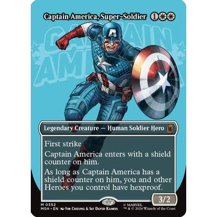Captain America, Super-Soldier (Borderless) (0352) (MSH-352) - Marvel Super Heroes Foil