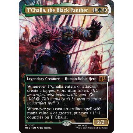 T'Challa, the Black Panther (Borderless) (MSC-007) - Commander: Marvel Super Heroes Foil