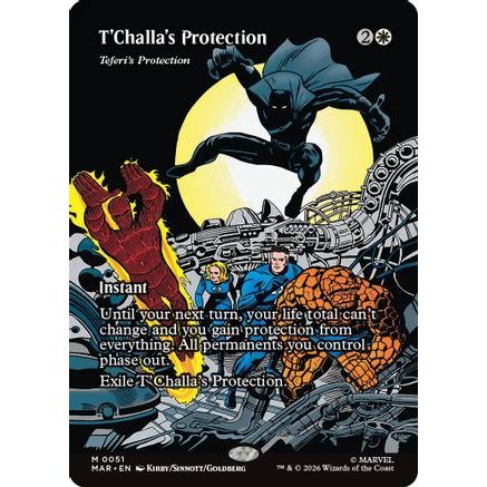 T'Challa's Protection - Teferi's Protection (Borderless) (MAR-051) - Marvel Universe Eternal-Legal Foil