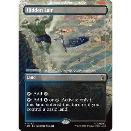 Hidden Lair (Borderless) (MSH-383) - Marvel Super Heroes Foil