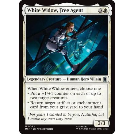 White Widow, Free Agent (MSH-042) - Marvel Super Heroes Foil