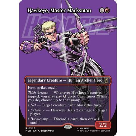 Hawkeye, Master Marksman (Borderless) (MSH-367) - Marvel Super Heroes Foil