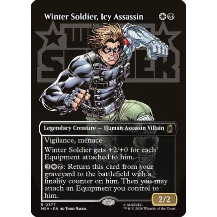 Winter Soldier, Icy Assassin (Borderless) (MSH-377) - Marvel Super Heroes Foil