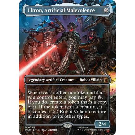 Ultron, Artificial Malevolence (Borderless) (0344) (MSH-344) - Marvel Super Heroes Foil