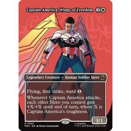 Captain America, Wings of Freedom (Borderless) (MSH-353) - Marvel Super Heroes