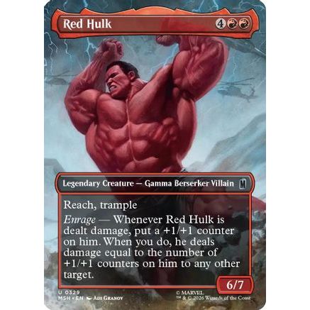 Red Hulk (Borderless) (MSH-329) - Marvel Super Heroes Foil