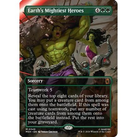 Earth's Mightiest Heroes (Borderless) (MSH-349) - Marvel Super Heroes Foil