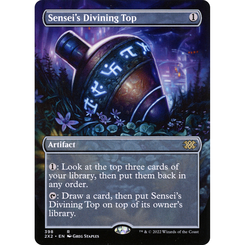 Sensei's Divining Top (Borderless) (2X2-398) - Double Masters 2022 (Borderless)