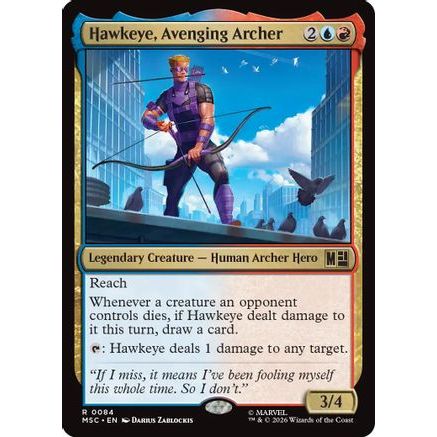 Hawkeye, Avenging Archer (Surge Foil) (MSC-084) - Commander: Marvel Super Heroes Foil