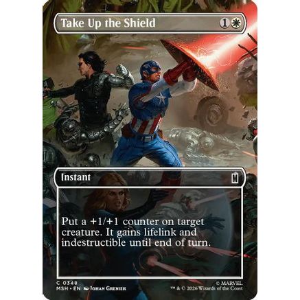 Take Up the Shield (Borderless) (MSH-348) - Marvel Super Heroes