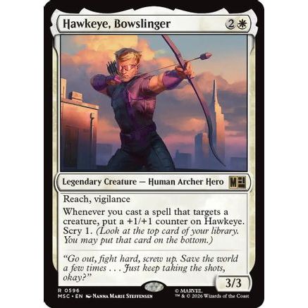 Hawkeye, Bowslinger (MSC-596) - Commander: Marvel Super Heroes Foil