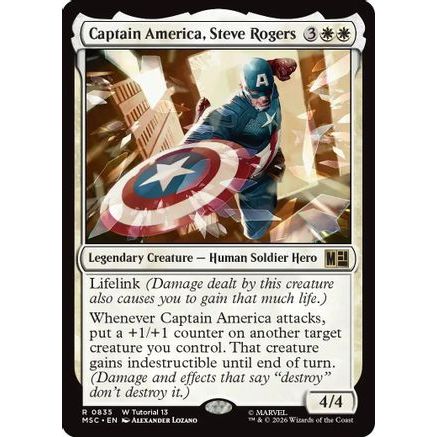 Captain America, Steve Rogers (MSC-835) - Commander: Marvel Super Heroes