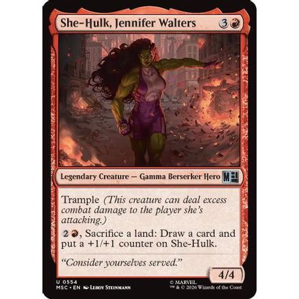 She-Hulk, Jennifer Walters (MSC-554) - Commander: Marvel Super Heroes Foil