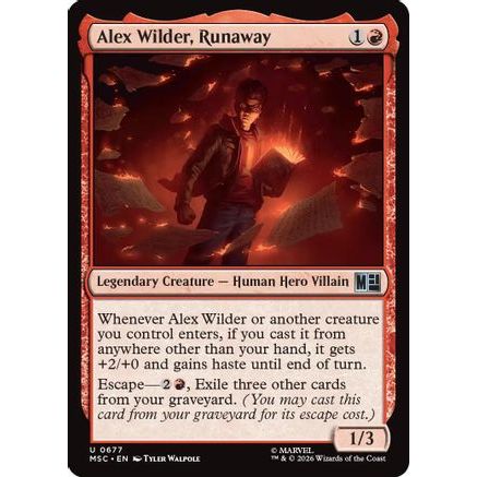 Alex Wilder, Runaway (MSC-677) - Commander: Marvel Super Heroes