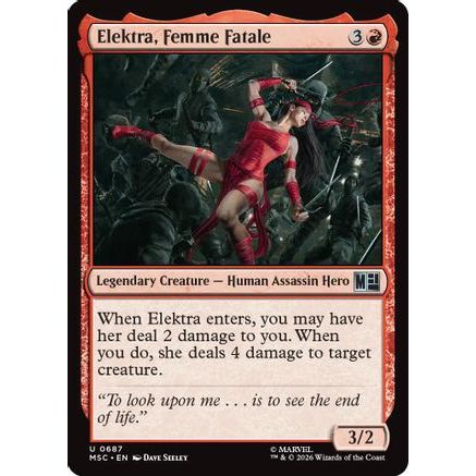Elektra, Femme Fatale (MSC-687) - Commander: Marvel Super Heroes