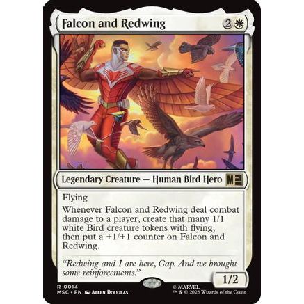 Falcon and Redwing (Surge Foil) (MSC-014) - Commander: Marvel Super Heroes Foil