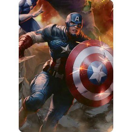 Captain America, Unbowed Art Card (AAMSH-005) - Art Series: Marvel Super Heroes