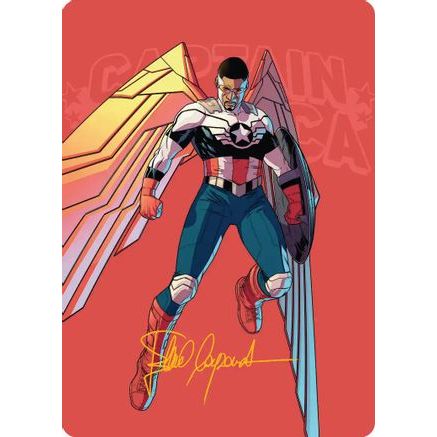Captain America, Wings of Freedom Art Card (22/45) (Gold-Stamped Signature) (AAMSH-022) - Art Series: Marvel Super Heroes