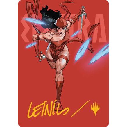 Elektra, Daughter of the Hand Art Card (Gold-Stamped Signature) (AAMSH-025) - Art Series: Marvel Super Heroes