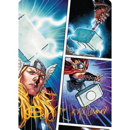 Mjolnir, Hammer of Thor Art Card (Gold-Stamped Signature) (AAMSH-019) - Art Series: Marvel Super Heroes