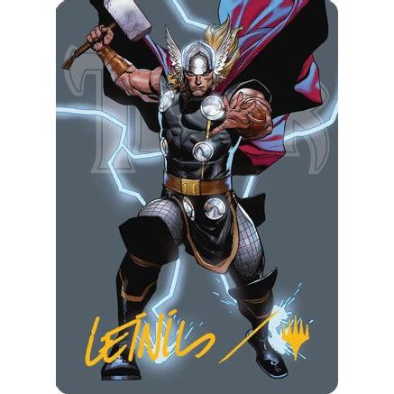 Thor, God of Thunder Art Card (Gold-Stamped Signature) (AAMSH-026) - Art Series: Marvel Super Heroes