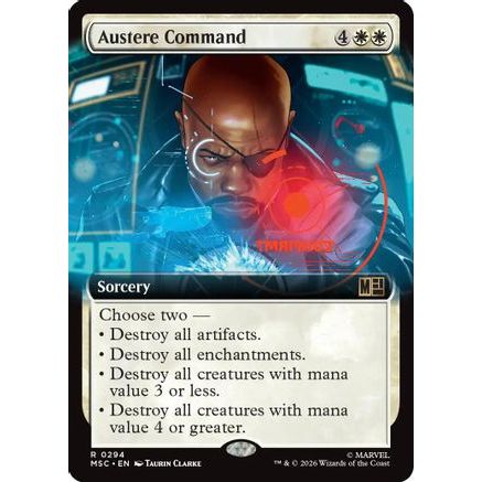 Austere Command (Extended Art) (MSC-294) - Commander: Marvel Super Heroes Foil