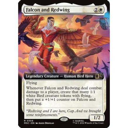 Falcon and Redwing (Extended Art) (MSC-304) - Commander: Marvel Super Heroes Foil
