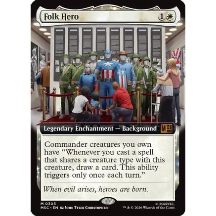 Folk Hero (Extended Art) (MSC-305) - Commander: Marvel Super Heroes Foil