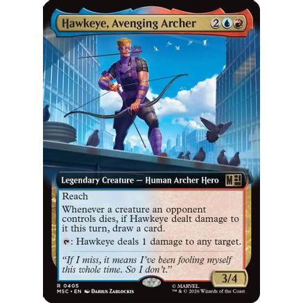 Hawkeye, Avenging Archer (Extended Art) (MSC-405) - Commander: Marvel Super Heroes Foil