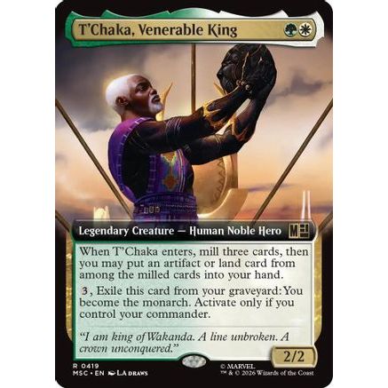 T'Chaka, Venerable King (Extended Art) (MSC-419) - Commander: Marvel Super Heroes
