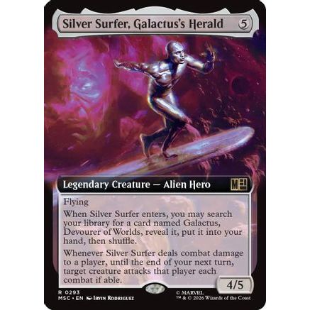 Silver Surfer, Galactus's Herald (Extended Art) (MSC-293) - Commander: Marvel Super Heroes Foil